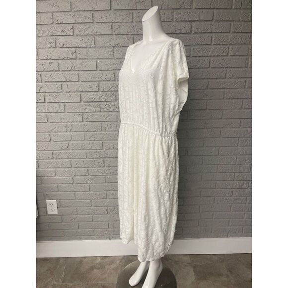 Lane Bryant White Textured Sleeveless Dress with Pockets Size 18/20 NWT - Picture 5 of 12